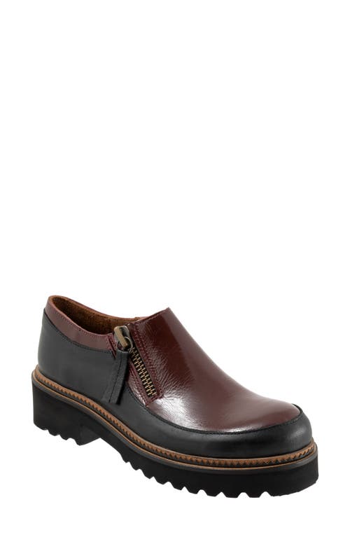 Shop Bueno Amelia Zip-up Loafer In Bordeaux Patent