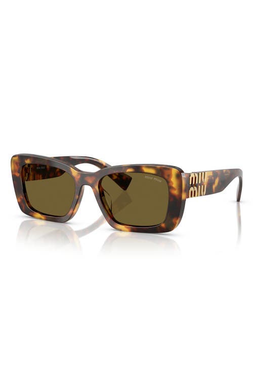 Miu Miu 53mm Rectangular Sunglasses In Blond Havana