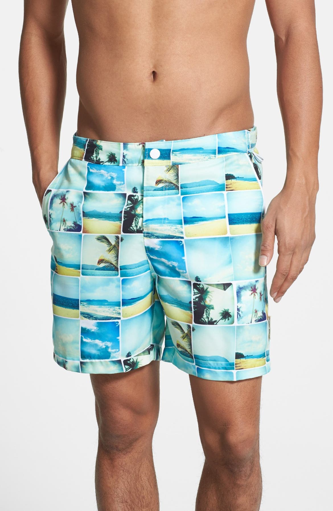 Original Penguin Colorblock T-Shirt & Photo Print Swim Shorts | Nordstrom