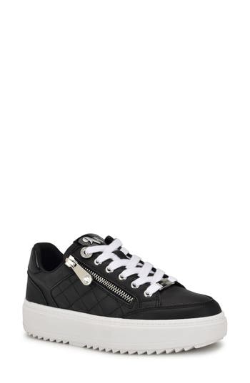 Shop Nine West Dulah Low Top Sneaker In Black/black