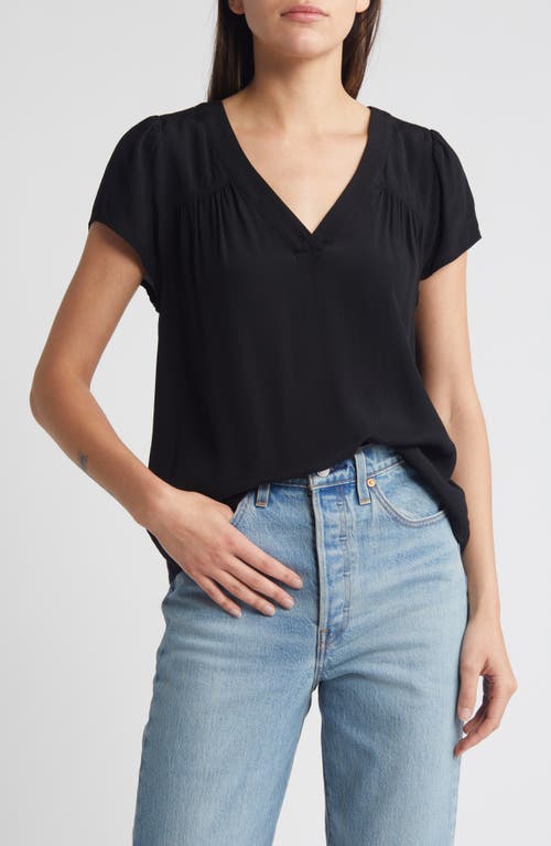 Shop Treasure & Bond V-neck Popover Top In Black