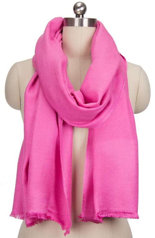 Saachi Cashmere Silk Eyelash Fringe Scarf In Fuchsia