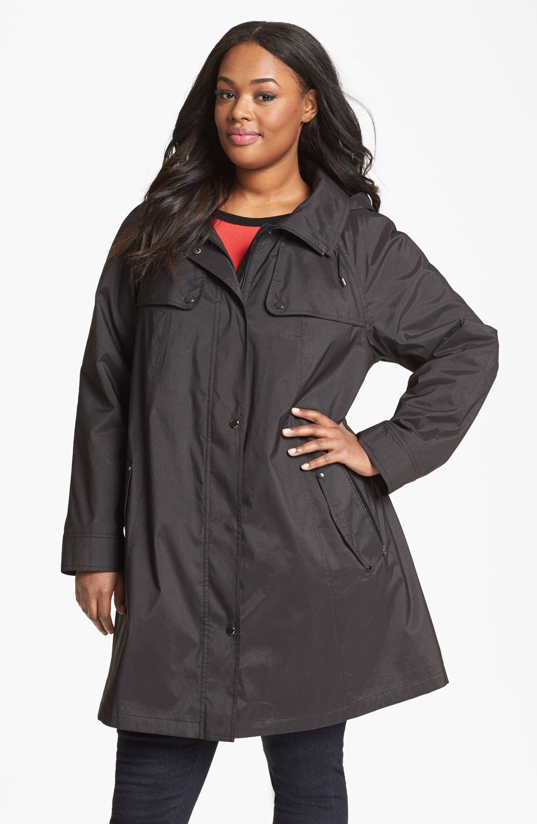Gallery ALine Hooded Walking Coat (Plus Size) Nordstrom