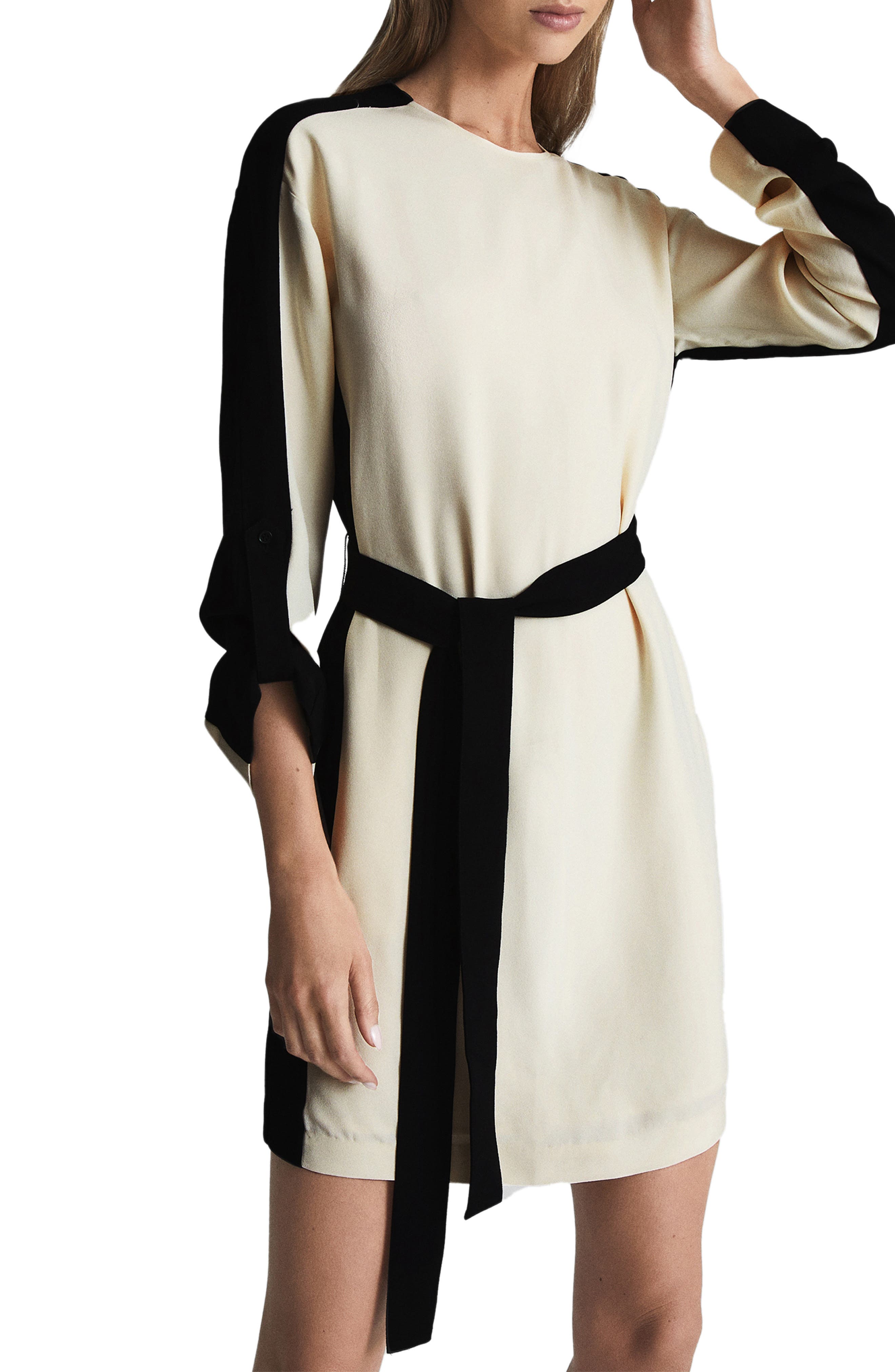 Reiss Skyler Belted Long Sleeve Dress 