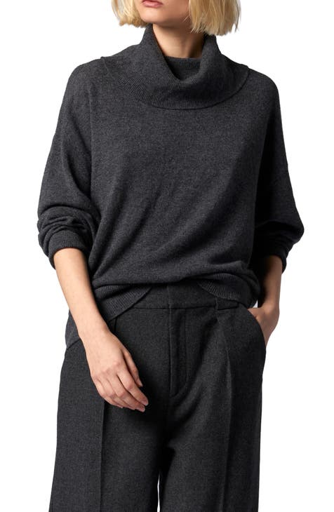 Women's Roll-Trim Waffle Pullover Sweater
