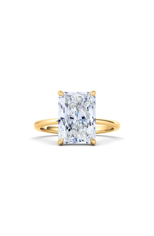Radiant Cut Lab Created Diamond 18K Gold Ring in 18K Yellow Gold