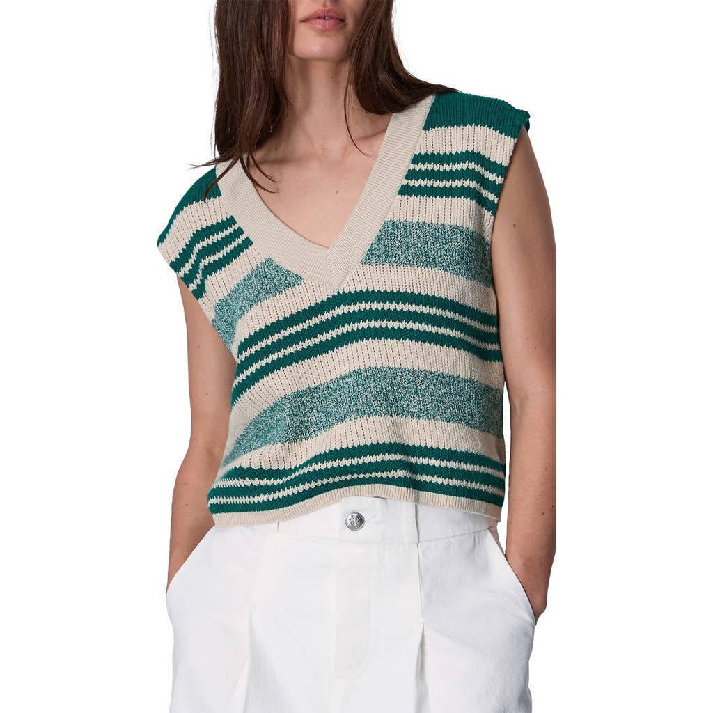 Rag & Bone Cyrus Stripe Sweater Vest In Sport Green