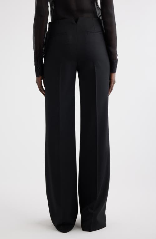 Chloé High-rise Grain De Poudre Wool Wide-leg Pants In Black