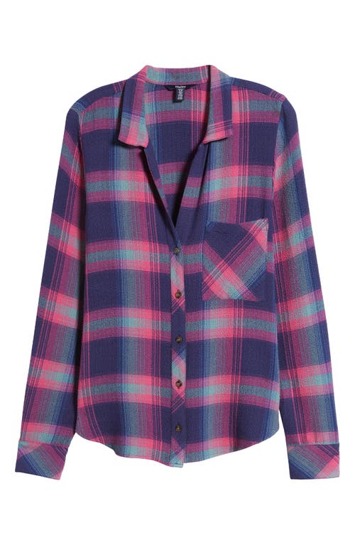 Shop Hatley Lila Plaid Button-up Shirt In Pink