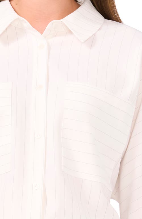 Shop Halogenr Halogen(r) Stripe Button-up Shirt In New Ivory White