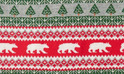 Shop Hatley Polar Bear Fair Isle Sweater Romper In Grey