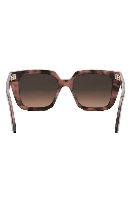 Shop Dior 'midnight S1i 53mm Square Sunglasses In Red Havana/gradient Brown