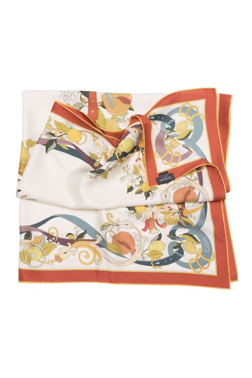 Elizabetta Anthea - Hand Rolled Silk Foulard For Women In Ivory