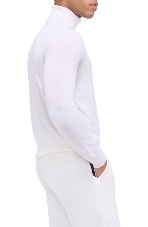 Bugatchi Sawyer Merino Wool Turtleneck Sweater In Chalk