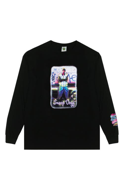 Cross Colours X Snoop Dogg Airbrush Long Sleeve Graphic Sweatshirt in Black
