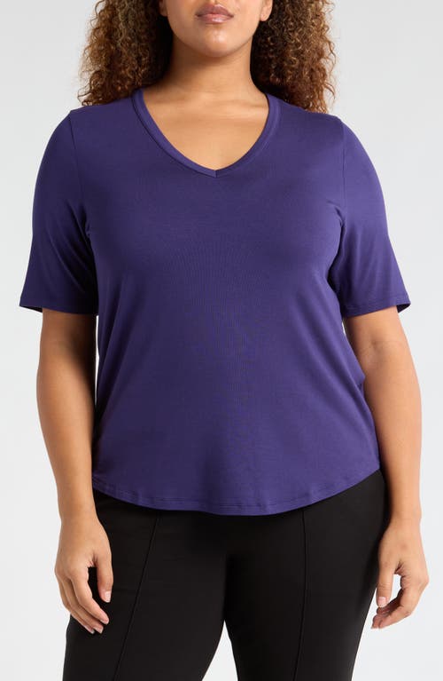 Universal Standard Lily Liquid Jersey V-neck T-shirt In Astral Aura