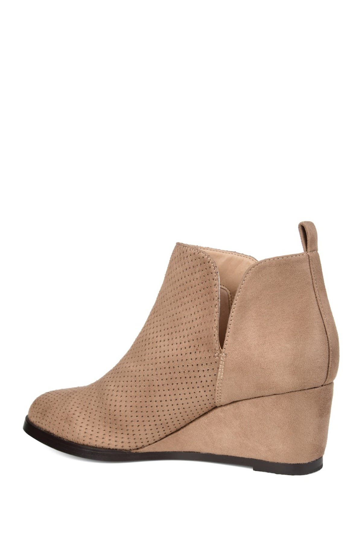 perforated wedge booties