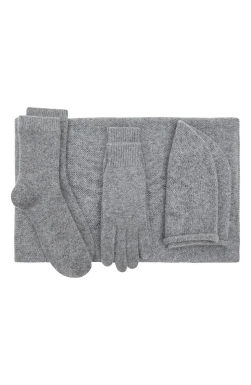 Shop Mango Cashmere Gloves In Medium Heather Grey