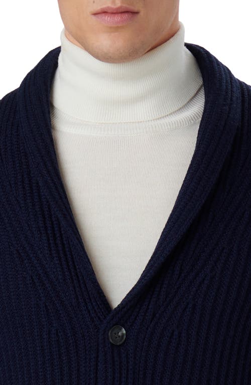 Bugatchi Men's Long-sleeve Wool-blend Cardgian In Navy