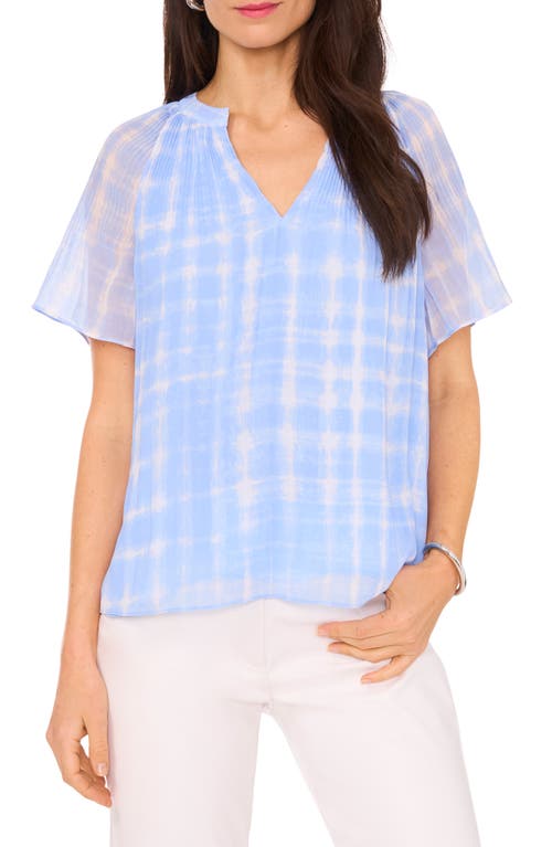 halogen(r) Print Pleated Top in Placid Blue