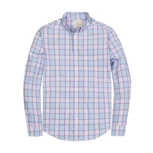 Hope & Henry Organic Stretch Poplin Shirt In English Blue Plaid