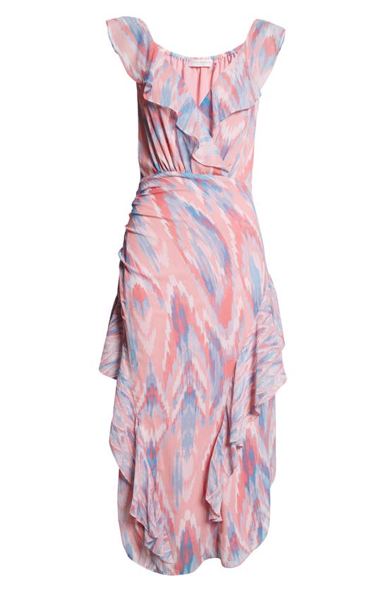 Shop Ramy Brook Anika Ruffle Chiffon Maxi Dress In Vintage Pink Tulip Combo