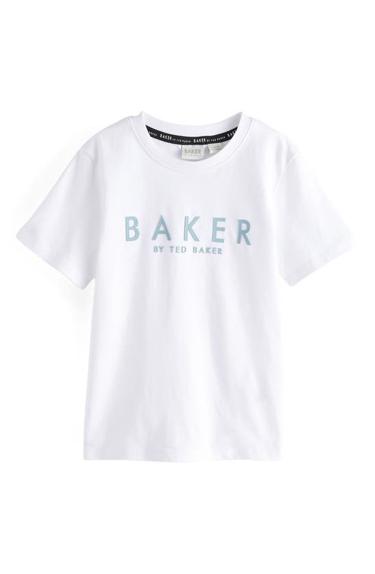 Baker By Ted Baker Kids' Cotton Graphic T-shirt & Print Short Sleeve Button-up Shirt Set In Blue