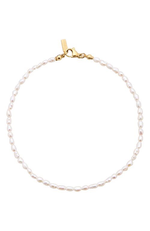 Michel Freshwater Pearl Anklet in White
