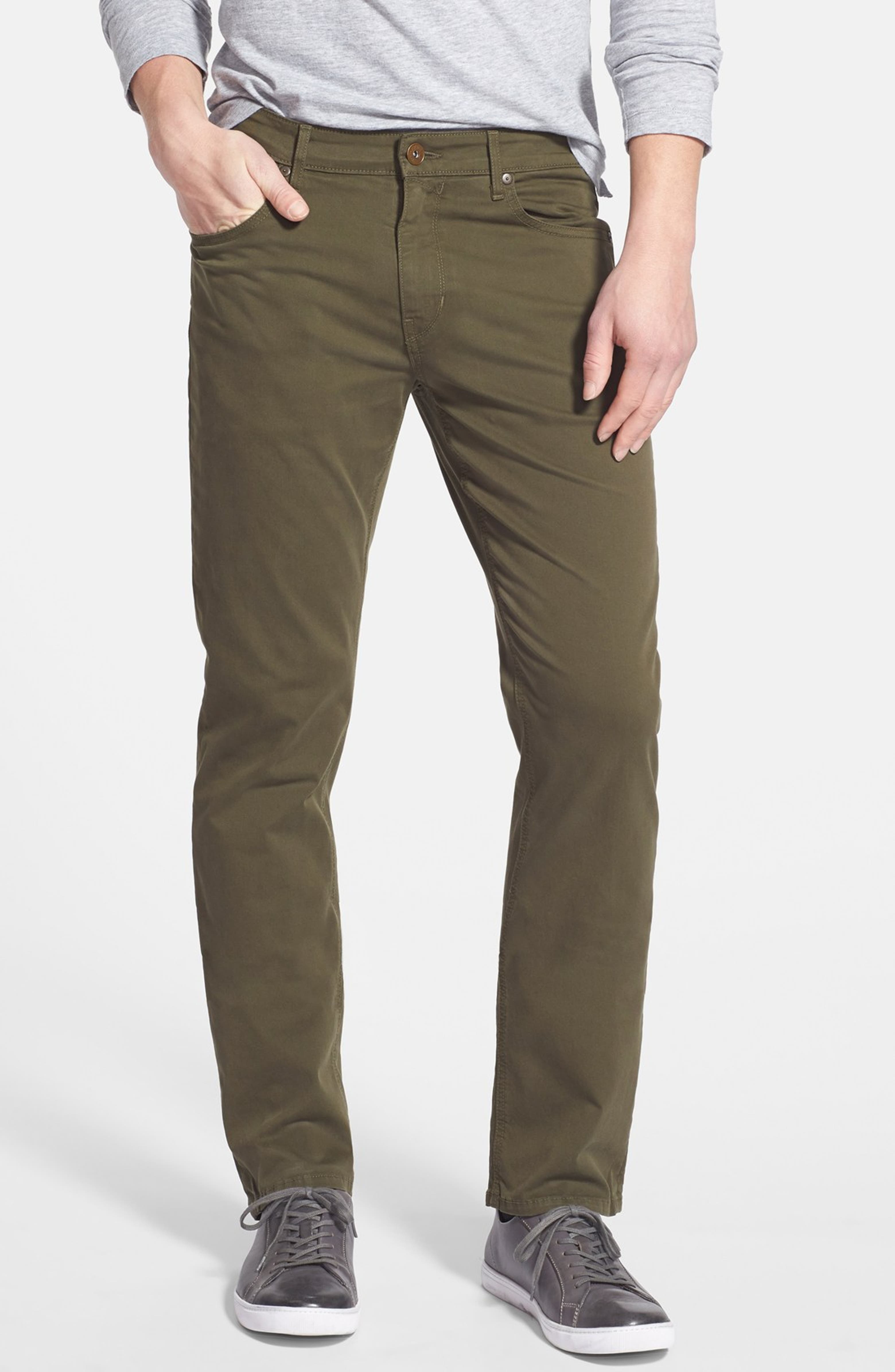 PAIGE 'Normandie' Straight Leg Jeans (Loden Green) | Nordstrom