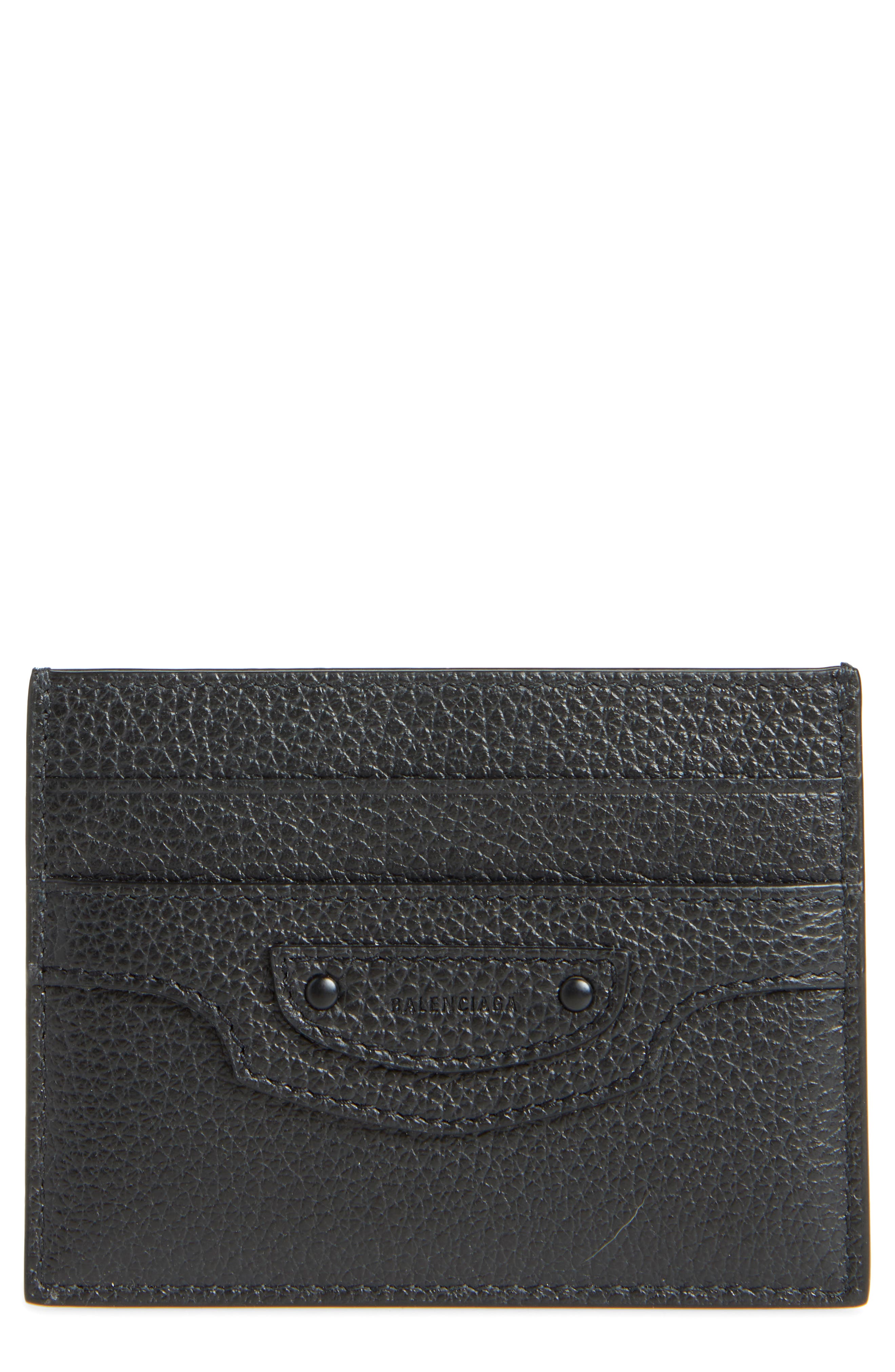 Balenciaga Neo Classic Leather Card Holder in Black at Nordstrom