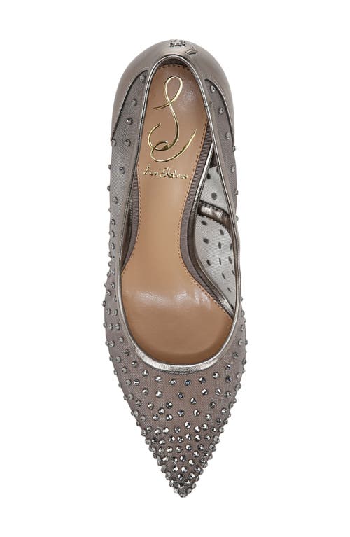 Shop Sam Edelman Hazel Mesh Pointed Toe Pump In Metallic Iron