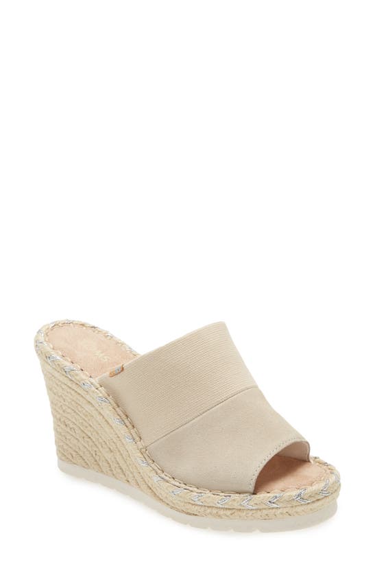 Toms Monica Wedge Slide Sandal In Natural Fabric