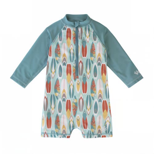 Uv Skinz Long Sleeve Swim Romper In Surfs Up