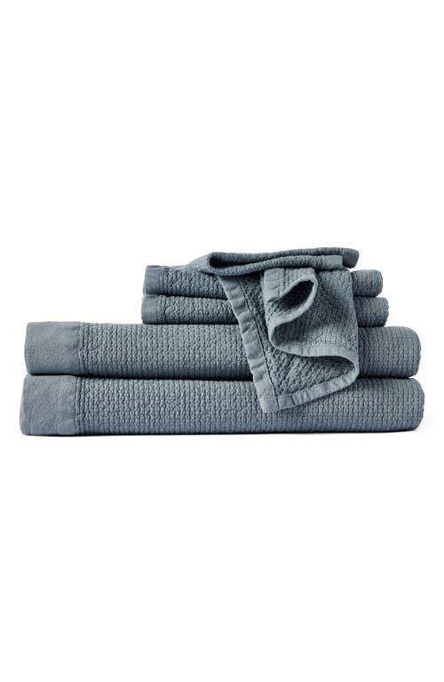 Coyuchi Adriatic 6-Piece Organic Cotton Towel Set in River 