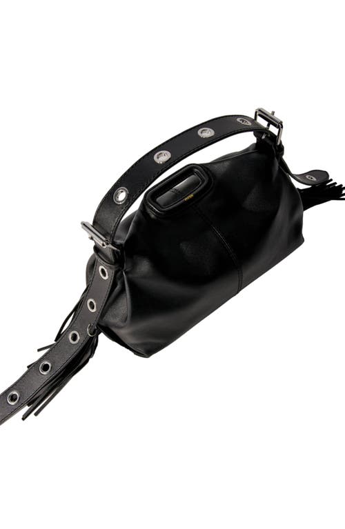 Maje Miss M Mini Embossed Leather Bag In Black