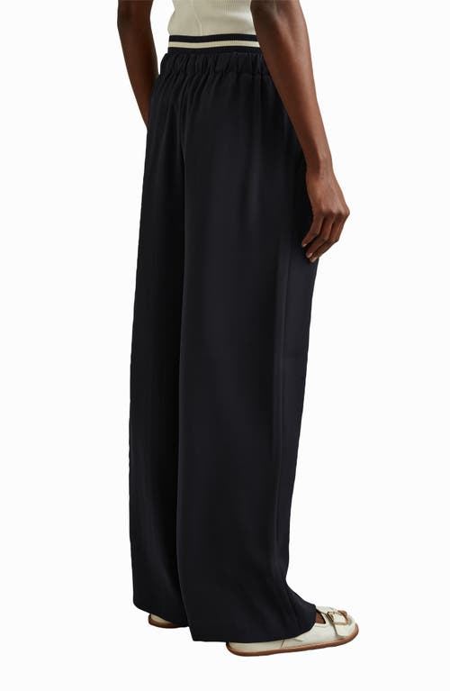 Shop Reiss Fleur Drawstring Pants In Navy