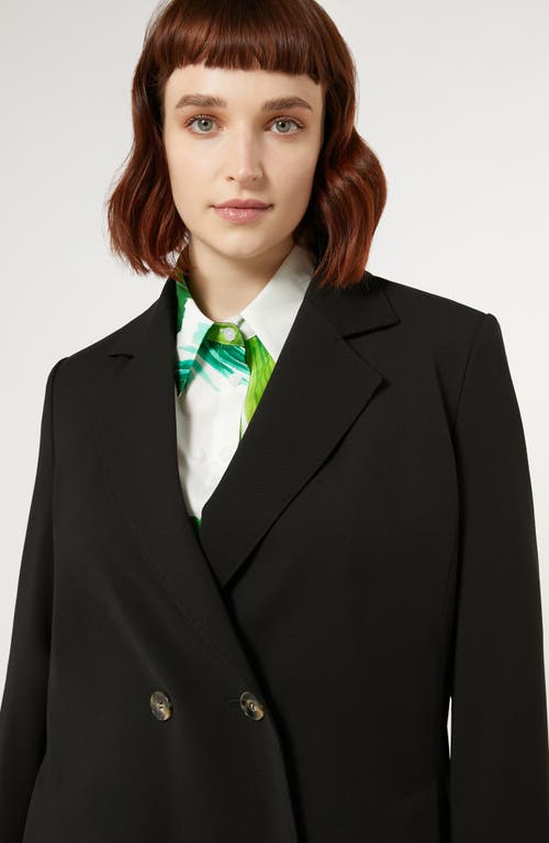 Shop Marina Rinaldi Zaino Virgin Wool Crepe Satin Blazer In Black