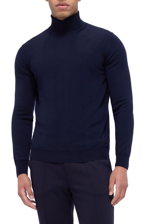 Bugatchi Sawyer Merino Wool Turtleneck Sweater In Navy