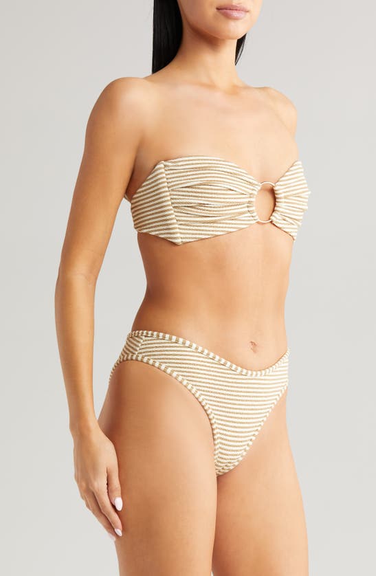 Shop Montce Tori Neutral Stripe Bandeau Bikini Top