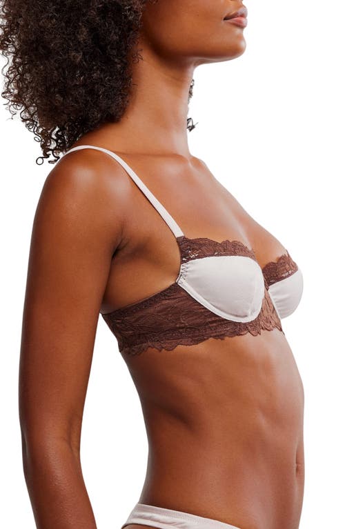 Free People Intimately Fp Spring Fling Lace & Jacquard Underwire Bra In Mauve Chalk