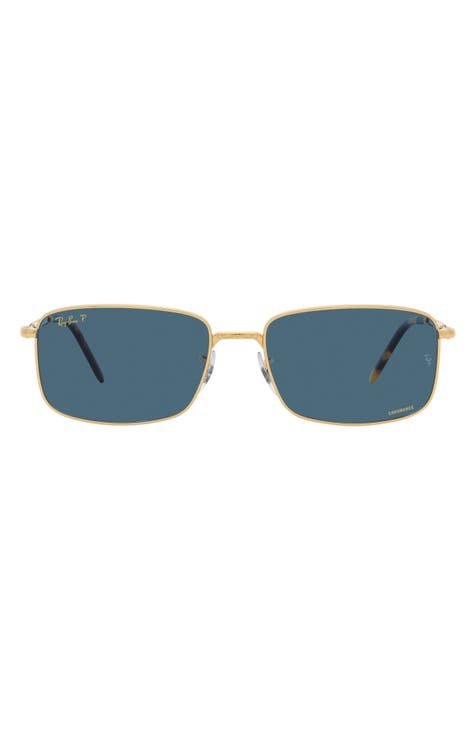 Hurley 57mm Polarized Aviator Sunglasses in Blue for Men