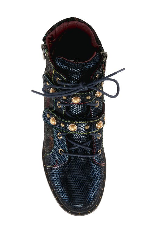 Shop L'artiste By Spring Step Chrissy Lace-up Bootie In Navy Multi