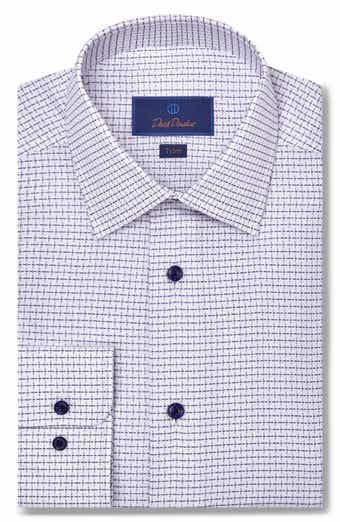 David Donahue Slim Fit Micro Dobby Cotton Dress Shirt Nordstrom