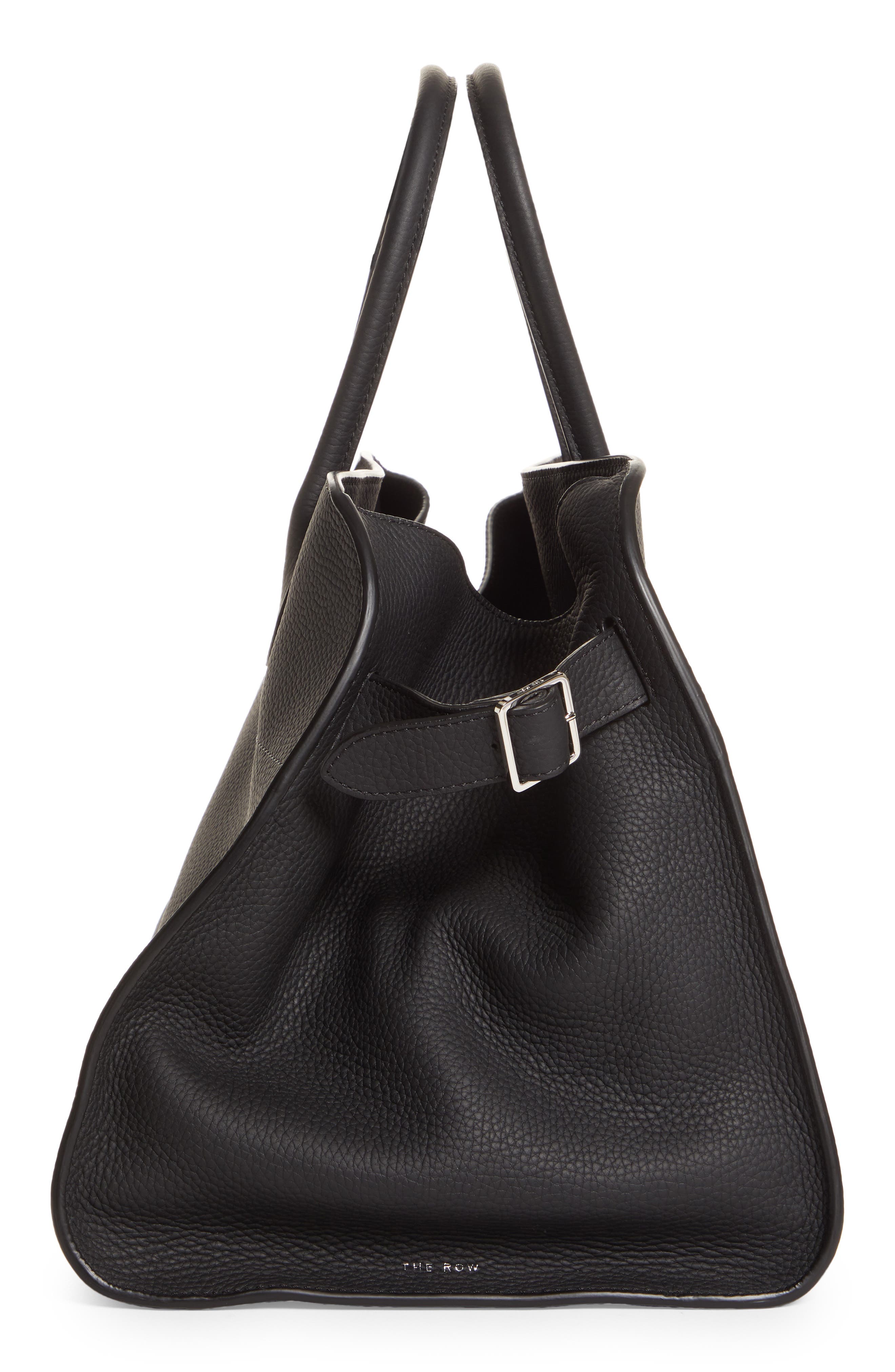 The Row Soft Margaux 15 Leather Bag in Black Smart Closet