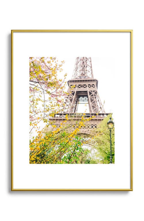 Deny Designs Eiffel Tower Framed Art Print in Golden Tones