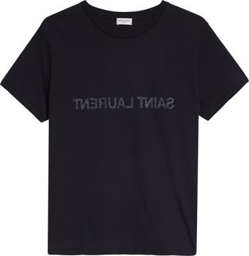 Saint Laurent Reverse Logo Cotton Tee | Nordstrom