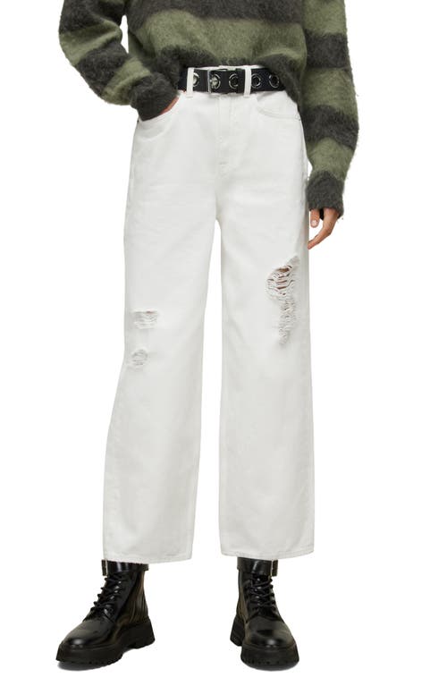 AllSaints Baya High Waist Ankle Jeans White at Nordstrom,