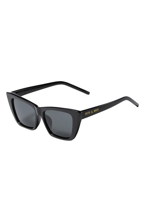 Ainsley 68mm Cat Eye Sunglasses in Black/Black
