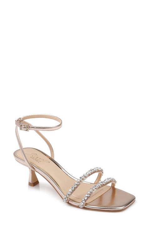 Jewelled sales strap heels