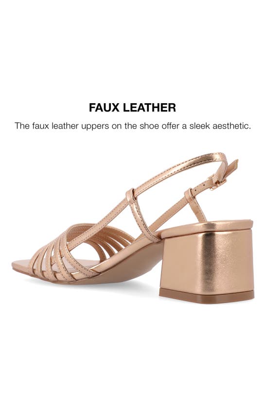 Shop Journee Collection Shayana Block Heel Slingback Sandal In Rose Gold
